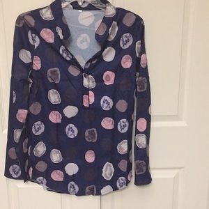 Navy long sleeve blouse.